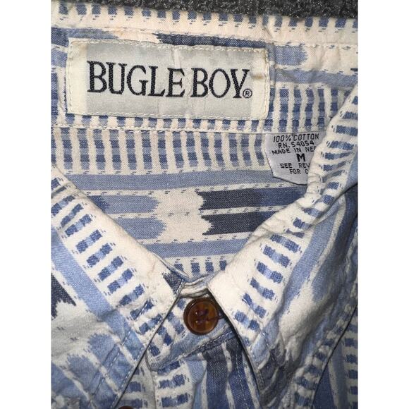 Bugle boy Vintage 90s Aztec western long sleeve button cotton Shirt size med - Picture 4 of 5